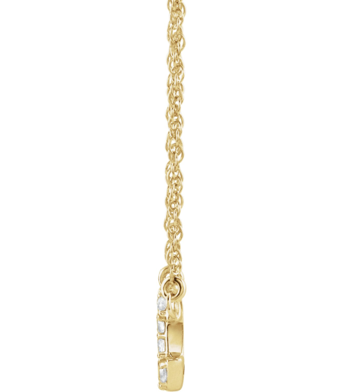 688936 Necklace Set 14K Yellow Initial C Natural Diamond Round 1.4 Mm I1, H+ 0.07 Ctw 16 In Polished .07 Ctw Natural Diamond Lowercase Initial Necklace
