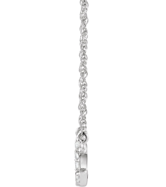 688936 Necklace Set 14K White Initial C Natural Diamond Round 1.4 Mm I1, H+ 0.07 Ctw 16 In Polished .07 Ctw Natural Diamond Lowercase Initial Necklace