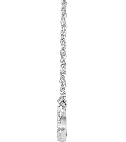 688936 Necklace Set 14K White Initial C Natural Diamond Round 1.4 Mm I1, H+ 0.07 Ctw 16 In Polished .07 Ctw Natural Diamond Lowercase Initial Necklace