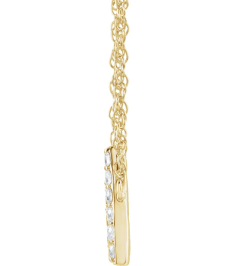 688936 Necklace Set 14K Yellow Initial D Natural Diamond Round 1.4 Mm I1, H+ 18 Ctw 16 In Polished 18 Ctw Natural Diamond Lowercase Initial Necklace