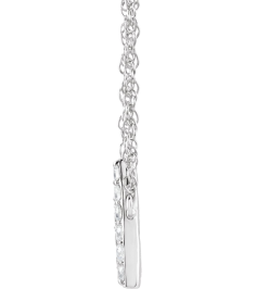 688936 Necklace Set 14K White Initial D Natural Diamond Round 1.4 Mm I1, H+ 18 Ctw 16 In Polished 18 Ctw Natural Diamond Lowercase Initial Necklace