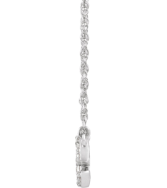 688936 Necklace Set 14K White Initial E Natural Diamond Round 1.3 Mm I1, H+ 0.08 Ctw 16 In Polished .08 Ctw Natural Diamond Lowercase Initial Necklace