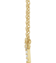 688936 Necklace Set 14K Yellow Initial G Natural Diamond Round 1.3 Mm I1, H+ 16 Ctw 16 In Polished 16 Ctw Natural Diamond Lowercase Initial Necklace