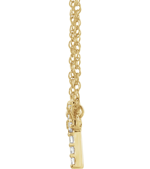 688936 Necklace Set 14K Yellow Initial G Natural Diamond Round 1.3 Mm I1, H+ 16 Ctw 16 In Polished 16 Ctw Natural Diamond Lowercase Initial Necklace