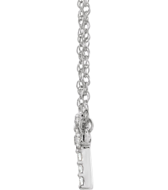 688936 Necklace Set 14K White Initial G Natural Diamond Round 1.3 Mm I1, H+ 16 Ctw 16 In Polished 16 Ctw Natural Diamond Lowercase Initial Necklace