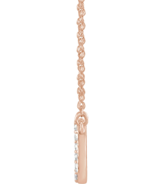 688936 Necklace Set 14K Rose Initial G Natural Diamond Round 1.3 Mm I1, H+ 16 Ctw 16 In Polished 16 Ctw Natural Diamond Lowercase Initial Necklace