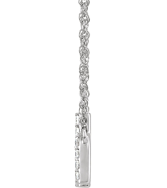 688936 Necklace Set 14K White Initial H Natural Diamond Round 1.4 Mm I1, H+ 18 Ctw 16 In Polished 18 Ctw Natural Diamond Lowercase Initial Necklace