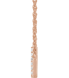 688936 Necklace Set 14K Rose Initial H Natural Diamond Round 1.4 Mm I1, H+ 18 Ctw 16 In Polished 18 Ctw Natural Diamond Lowercase Initial Necklace