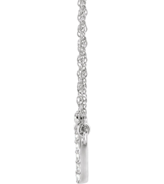 688936 Necklace Set 14K White Initial I Natural Diamond Round 1.4 Mm I1, H+ 0.07 Ctw 16 In Polished .07 Ctw Natural Diamond Lowercase Initial Necklace