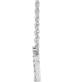 688936 Necklace Set 14K White Initial J Natural Diamond Round 1.3 Mm I1, H+ 0.06 Ctw 16 In Polished .06 Ctw Natural Diamond Lowercase Initial Necklace