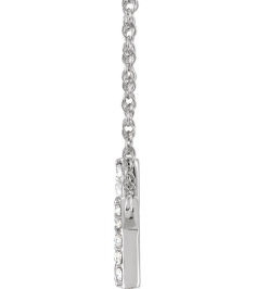 688936 Necklace Set 14K White Initial K Natural Diamond Round 1.4 Mm I1, H+ 18 Ctw 16 In Polished 18 Ctw Natural Diamond Lowercase Initial Necklace