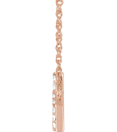 688936 Necklace Set 14K Rose Initial K Natural Diamond Round 1.4 Mm I1, H+ 18 Ctw 16 In Polished 18 Ctw Natural Diamond Lowercase Initial Necklace