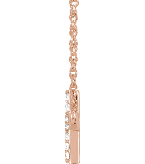 688936 Necklace Set 14K Rose Initial K Natural Diamond Round 1.4 Mm I1, H+ 18 Ctw 16 In Polished 18 Ctw Natural Diamond Lowercase Initial Necklace