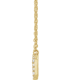 688936 Necklace Set 14K Yellow Initial M Natural Diamond Round 1.3 Mm I1, H+ 16 Ctw 16 In Polished 16 Ctw Natural Diamond Lowercase Initial Necklace