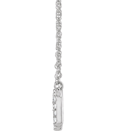 688936 Necklace Set 14K White Initial M Natural Diamond Round 1.3 Mm I1, H+ 16 Ctw 16 In Polished 16 Ctw Natural Diamond Lowercase Initial Necklace