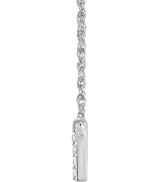 688936 Necklace Set 14K White Initial N Natural Diamond Round 1.5 Mm I1, H+ 110 Ctw 16 In Polished 110 Ctw Natural Diamond Lowercase Initial Necklace