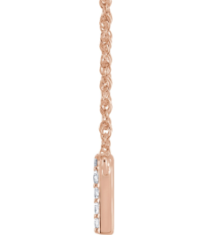 688936 Necklace Set 14K Rose Initial N Natural Diamond Round 1.5 Mm I1, H+ 110 Ctw 16 In Polished 110 Ctw Natural Diamond Lowercase Initial Necklace