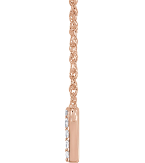 688936 Necklace Set 14K Rose Initial N Natural Diamond Round 1.5 Mm I1, H+ 110 Ctw 16 In Polished 110 Ctw Natural Diamond Lowercase Initial Necklace