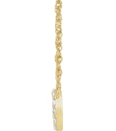 688936 Necklace Set 14K Yellow Initial O Natural Diamond Round 1.3 Mm I1, H+ 110 Ctw 16 In Polished 110 Ctw Natural Diamond Lowercase Initial Necklace