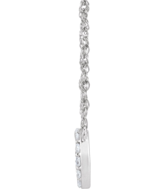 688936 Necklace Set 14K White Initial O Natural Diamond Round 1.3 Mm I1, H+ 110 Ctw 16 In Polished 110 Ctw Natural Diamond Lowercase Initial Necklace