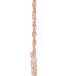 688936 Necklace Set 14K Rose Initial O Natural Diamond Round 1.3 Mm I1, H+ 110 Ctw 16 In Polished 110 Ctw Natural Diamond Lowercase Initial Necklace