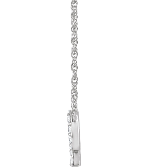 688936 Necklace Set 14K White Initial P Natural Diamond Round 1.4 Mm I1, H+ 18 Ctw 16 In Polished 18 Ctw Natural Diamond Lowercase Initial Necklace