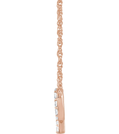 688936 Necklace Set 14K Rose Initial P Natural Diamond Round 1.4 Mm I1, H+ 18 Ctw 16 In Polished 18 Ctw Natural Diamond Lowercase Initial Necklace