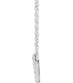 688936 Necklace Set 14K White Initial Q Natural Diamond Round 1.4 Mm I1, H+ 18 Ctw 16 In Polished 18 Ctw Natural Diamond Lowercase Initial Necklace
