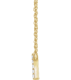 688936 Necklace Set 14K Yellow Initial R Natural Diamond Round 1.3 Mm I1, H+ 0.07 Ctw 16 In Polished .07 Ctw Natural Diamond Lowercase Initial Necklace
