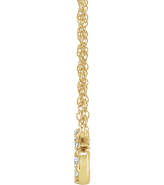 688936 Necklace Set 14K Yellow Initial S Natural Diamond Round 1.4 Mm I1, H+ 110 Ctw 16 In Polished 110 Ctw Natural Diamond Lowercase Initial Necklace