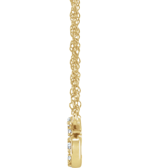 688936 Necklace Set 14K Yellow Initial S Natural Diamond Round 1.4 Mm I1, H+ 110 Ctw 16 In Polished 110 Ctw Natural Diamond Lowercase Initial Necklace