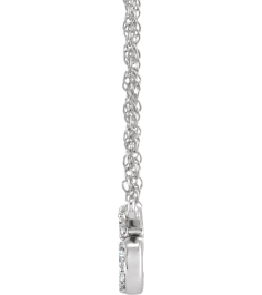 688936 Necklace Set 14K White Initial S Natural Diamond Round 1.4 Mm I1, H+ 110 Ctw 16 In Polished 110 Ctw Natural Diamond Lowercase Initial Necklace