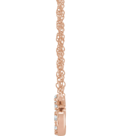 688936 Necklace Set 14K Rose Initial S Natural Diamond Round 1.4 Mm I1, H+ 110 Ctw 16 In Polished 110 Ctw Natural Diamond Lowercase Initial Necklace