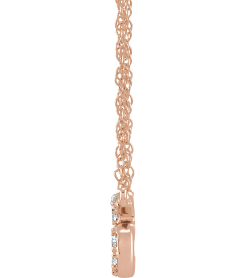 688936 Necklace Set 14K Rose Initial S Natural Diamond Round 1.4 Mm I1, H+ 110 Ctw 16 In Polished 110 Ctw Natural Diamond Lowercase Initial Necklace