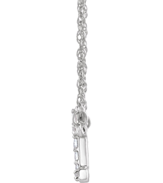 688936 Necklace Set 14K White Initial T Natural Diamond Round 1.4 Mm I1, H+ 0.08 Ctw 16 In Polished .08 Ctw Natural Diamond Lowercase Initial Necklace