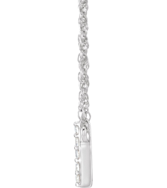 688936 Necklace Set 14K White Initial U Natural Diamond Round 1.5 Mm I1, H+ 110 Ctw 16 In Polished 110 Ctw Natural Diamond Lowercase Initial Necklace