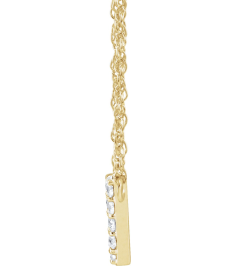 688936 Necklace Set 14K Yellow Initial V Natural Diamond Round 1.3 Mm I1, H+ 110 Ctw 16 In Polished 110 Ctw Natural Diamond Lowercase Initial Necklace