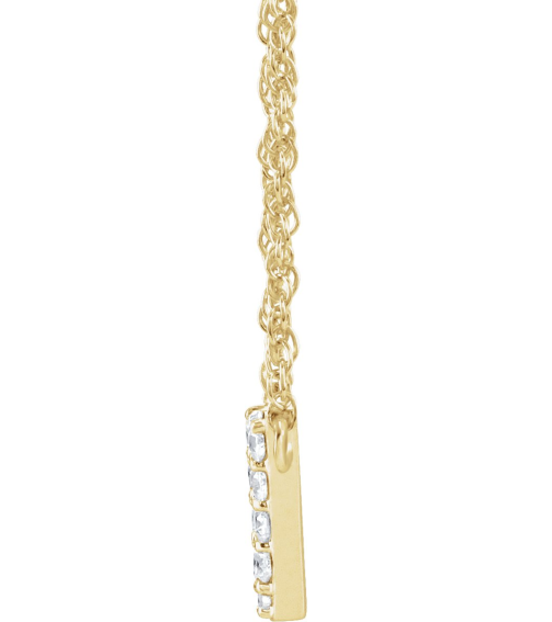 688936 Necklace Set 14K Yellow Initial V Natural Diamond Round 1.3 Mm I1, H+ 110 Ctw 16 In Polished 110 Ctw Natural Diamond Lowercase Initial Necklace