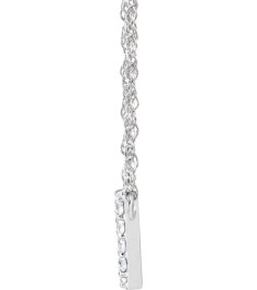 688936 Necklace Set 14K White Initial V Natural Diamond Round 1.3 Mm I1, H+ 110 Ctw 16 In Polished 110 Ctw Natural Diamond Lowercase Initial Necklace