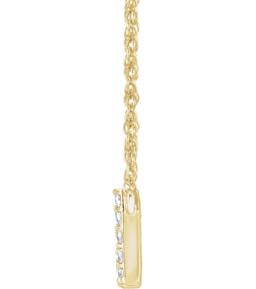 688936 Necklace Set 14K Yellow Initial W Natural Diamond Round 1.4 Mm I1, H+ 18 Ctw 16 In Polished 18 Ctw Natural Diamond Lowercase Initial Necklace