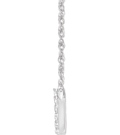 688936 Necklace Set 14K White Initial W Natural Diamond Round 1.4 Mm I1, H+ 18 Ctw 16 In Polished 18 Ctw Natural Diamond Lowercase Initial Necklace
