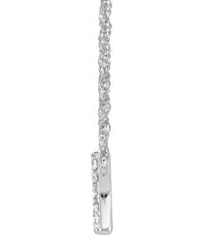 688936 Necklace Set 14K White Initial X Natural Diamond Round 1.3 Mm I1, H+ 110 Ctw 16 In Polished 110 Ctw Natural Diamond Lowercase Initial Necklace