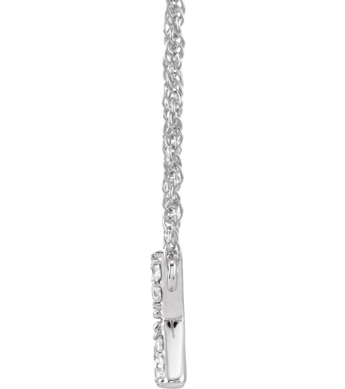 688936 Necklace Set 14K White Initial X Natural Diamond Round 1.3 Mm I1, H+ 110 Ctw 16 In Polished 110 Ctw Natural Diamond Lowercase Initial Necklace