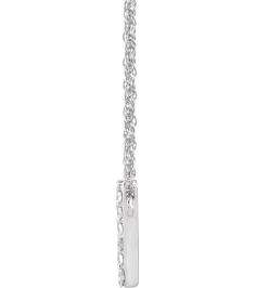 688936 Necklace Set 14K White Initial Y Natural Diamond Round 1.4 Mm I1, H+ 18 Ctw 16 In Polished 18 Ctw Natural Diamond Lowercase Initial Necklace