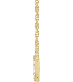 688936 Necklace Set 14K Yellow Initial Z Natural Diamond Round 1.3 Mm I1, H+ 110 Ctw 16 In Polished 110 Ctw Natural Diamond Lowercase Initial Necklace