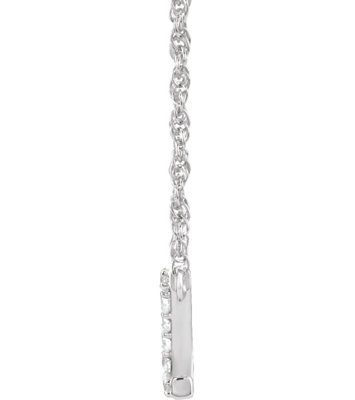 688936 Necklace Set 14K White Initial Z Natural Diamond Round 1.3 Mm I1, H+ 110 Ctw 16 In Polished 110 Ctw Natural Diamond Lowercase Initial Necklace