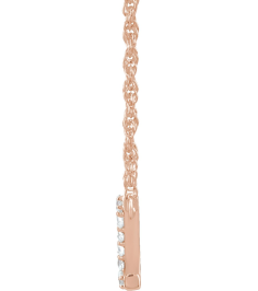 688936 Necklace Set 14K Rose Initial Z Natural Diamond Round 1.3 Mm I1, H+ 110 Ctw 16 In Polished 110 Ctw Natural Diamond Lowercase Initial Necklace