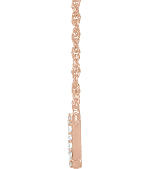 688936 Necklace Set 14K Rose Initial Z Natural Diamond Round 1.3 Mm I1, H+ 110 Ctw 16 In Polished 110 Ctw Natural Diamond Lowercase Initial Necklace