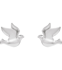 88277 Earring Platinum 6.87 X 6.93 Mm Left Friction Back Included Polished Holy Spirit Dove Earring