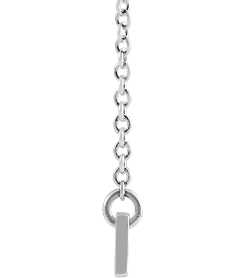 87363 Necklace 14K White 30 X 3.5 Mm 16 In Polished Engravable Bar Necklace